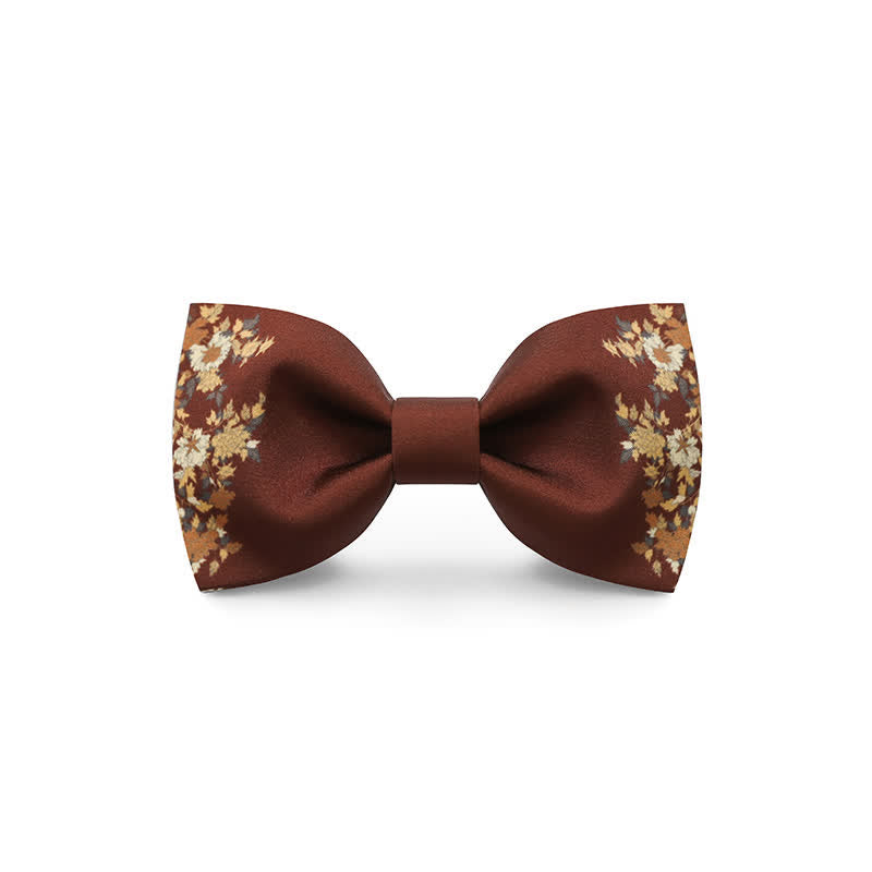 Nœud papillon de mariage imprimé fleur rouge pour homme