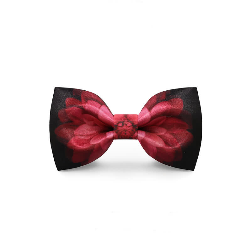 Nœud papillon de mariage imprimé fleur rouge pour homme