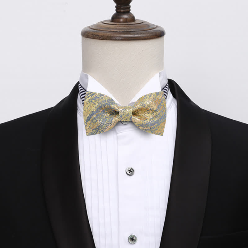 Noeud papillon classique à paillettes dorées pour homme