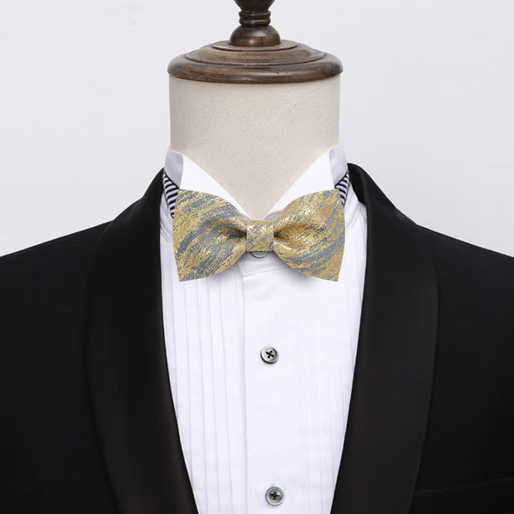 Noeud papillon classique à paillettes dorées pour homme