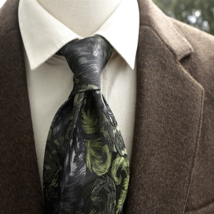 Cravate large décontractée à imprimé floral vintage pour hommes - Style n° 1 - image 0