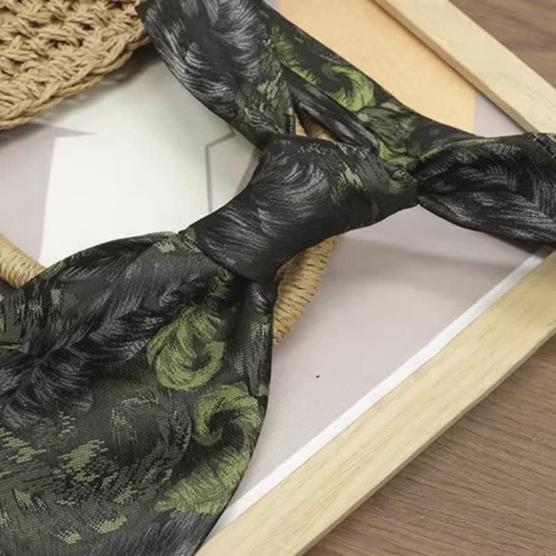 Cravate large décontractée à imprimé floral vintage pour hommes - image 1