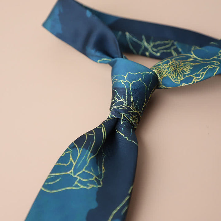Cravate élégante rétro pour homme à motif floral - Style n° 17 - image 21