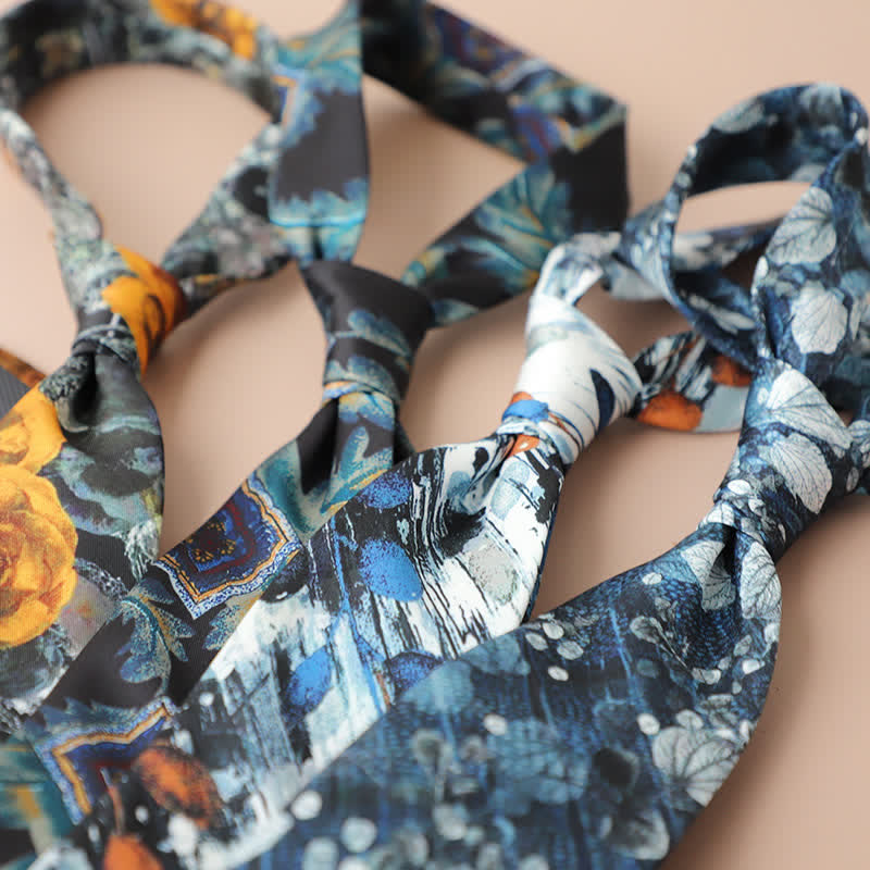 Cravate élégante rétro pour homme à motif floral - image 3