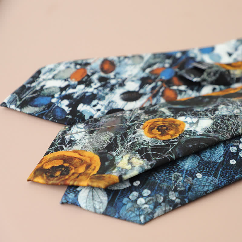 Cravate élégante rétro pour homme à motif floral - image 1