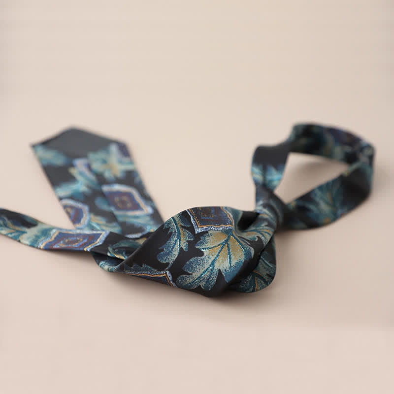 Cravate élégante rétro pour homme à motif floral - image 4