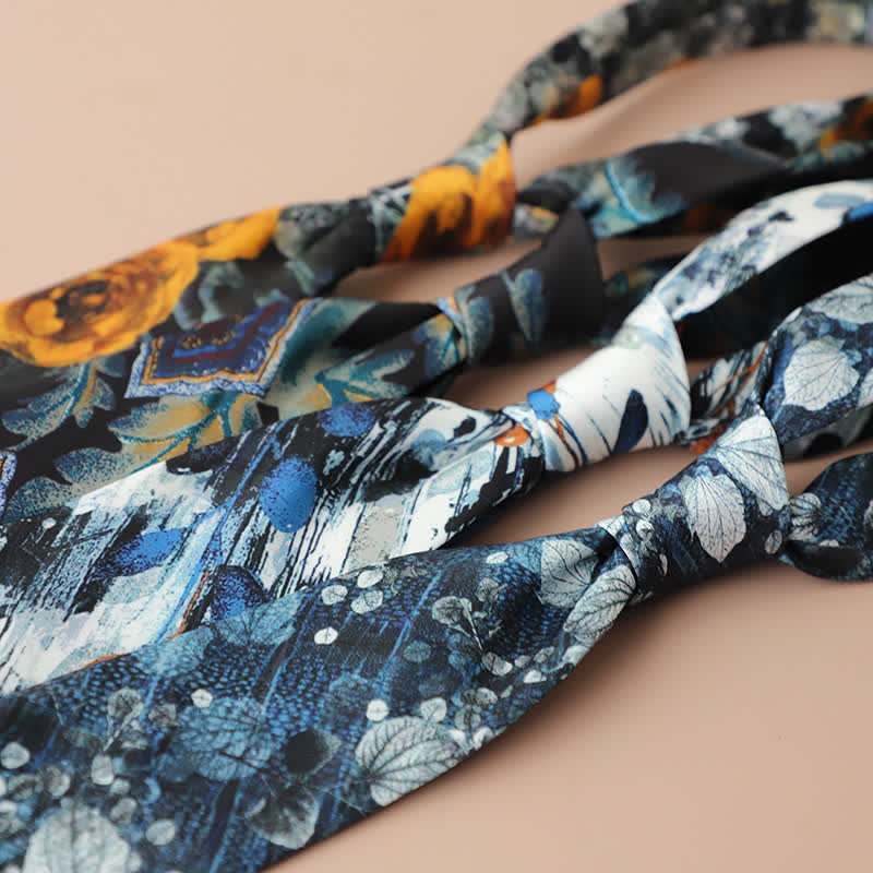 Cravate élégante rétro pour homme à motif floral - image 0
