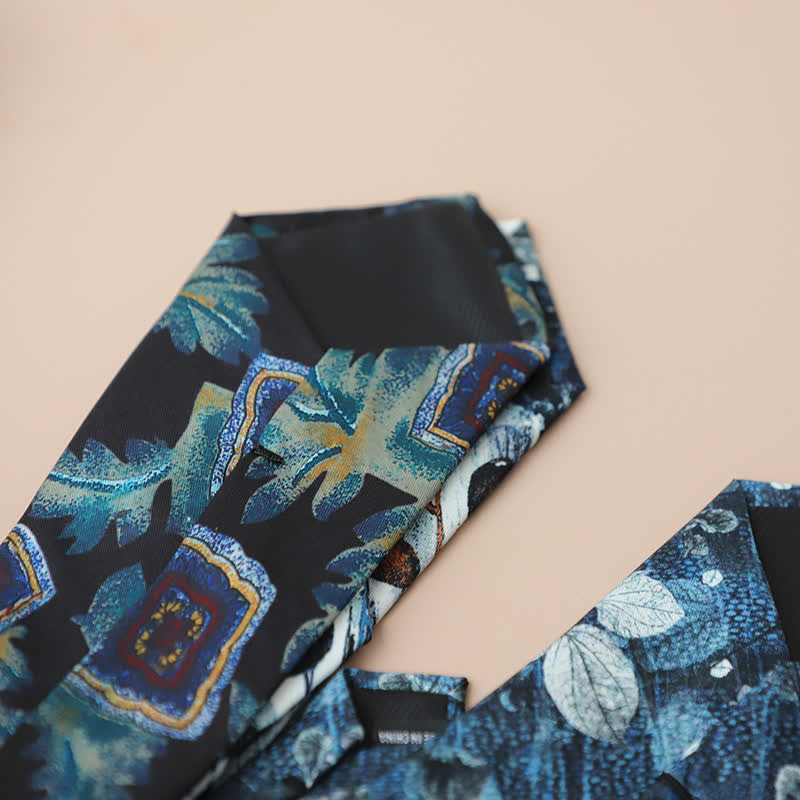 Cravate élégante rétro pour homme à motif floral - image 5