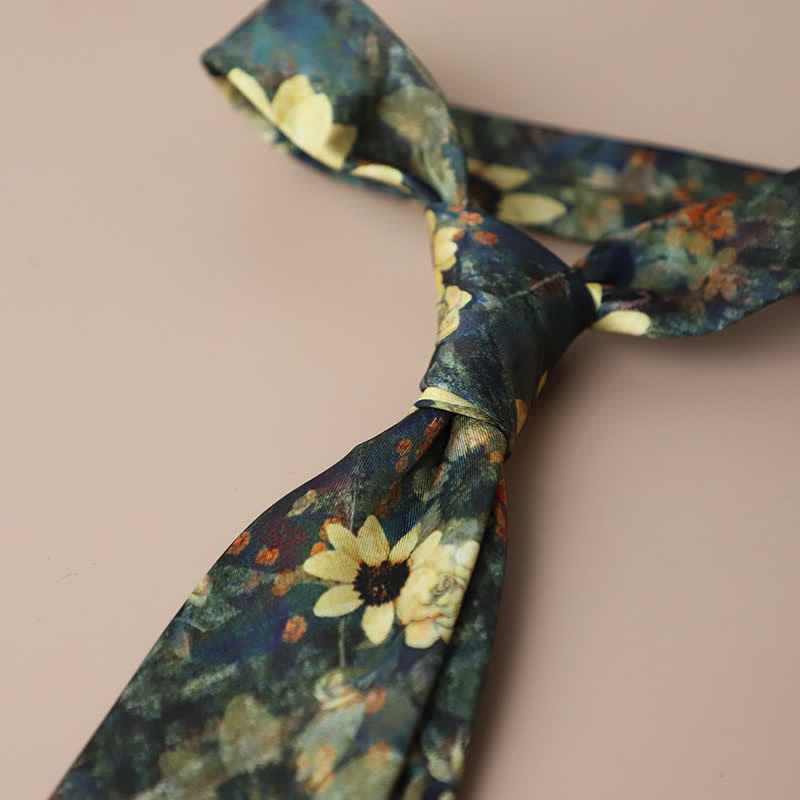 Cravate élégante rétro pour homme à motif floral - Style n° 15 - image 19