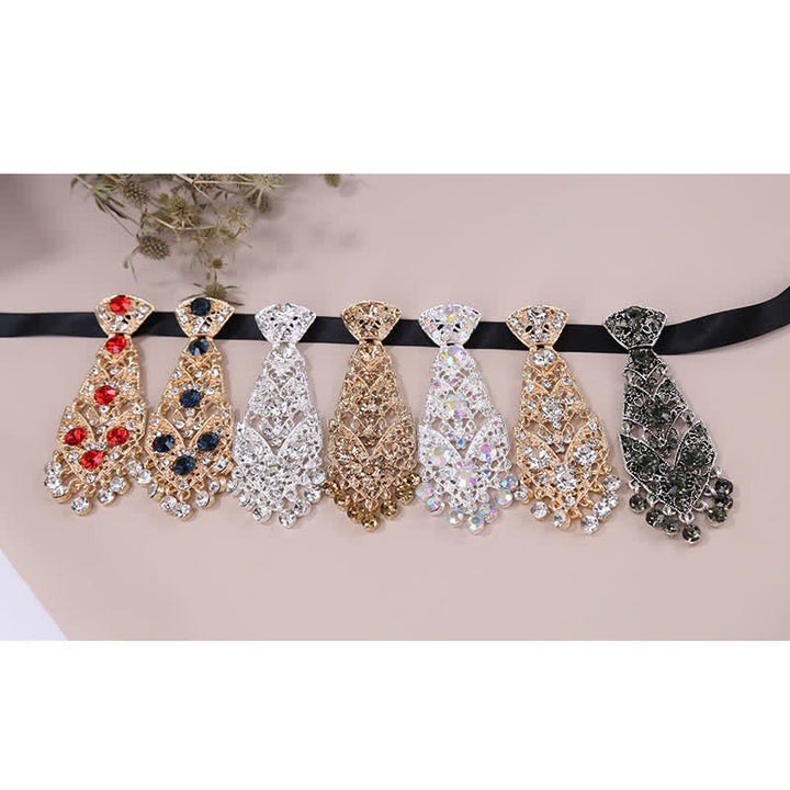 Cravate courte en cristal strass pour homme Cravate de mariage pailletée