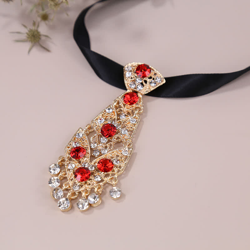 Cravate courte en cristal strass pour homme Cravate de mariage pailletée