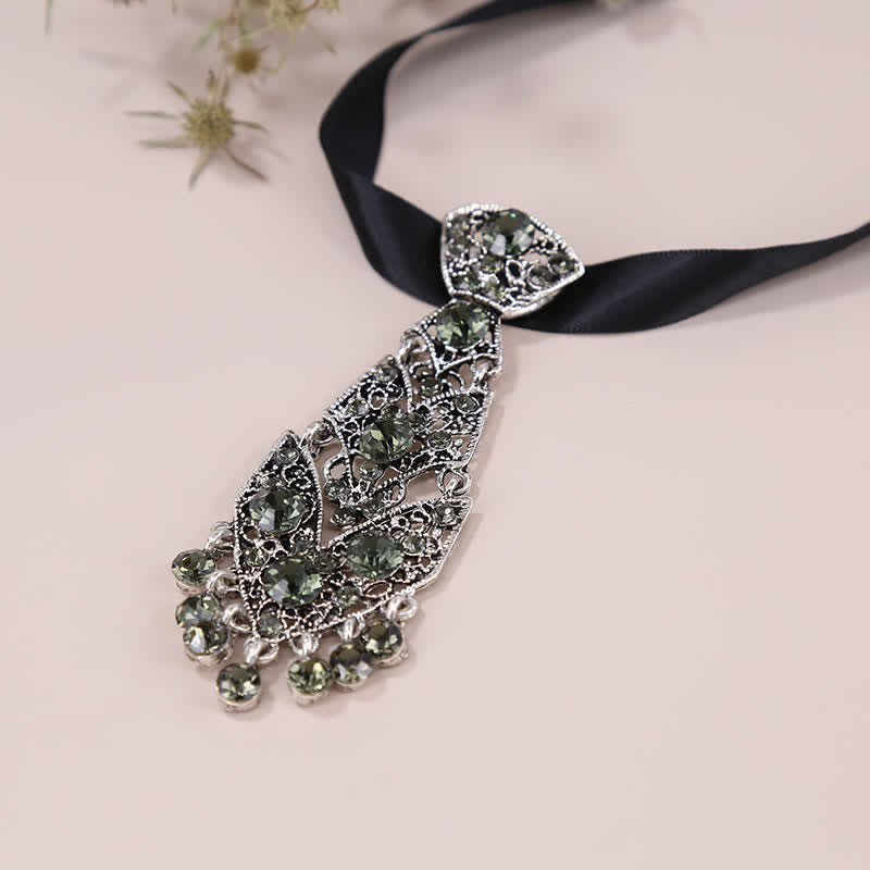 Cravate courte en cristal strass pour homme Cravate de mariage pailletée