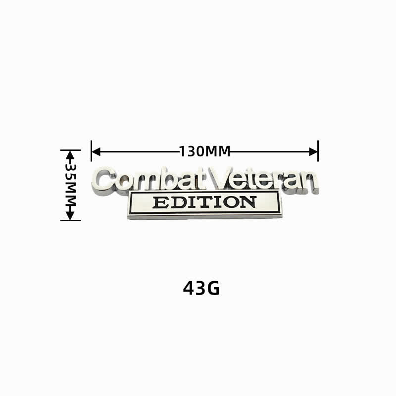 Badge autocollant en métal pour voiture Combat Veteran EDITION