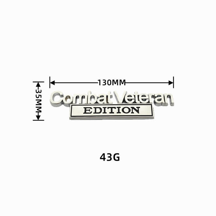 Badge autocollant en métal pour voiture Combat Veteran EDITION