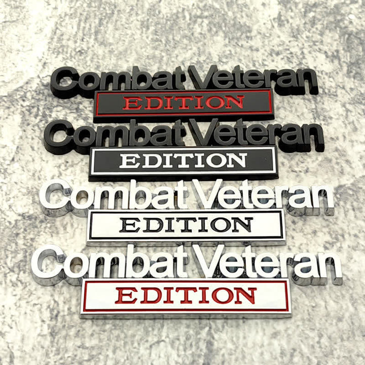 Badge autocollant en métal pour voiture Combat Veteran EDITION