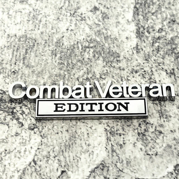 Badge autocollant en métal pour voiture Combat Veteran EDITION
