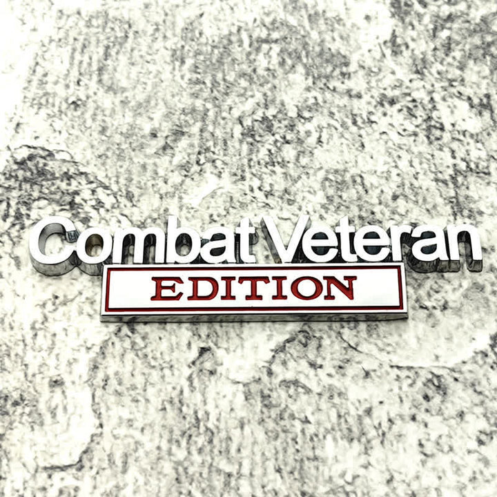 Badge autocollant en métal pour voiture Combat Veteran EDITION