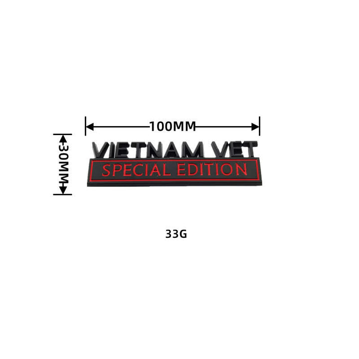 Autocollant en métal pour voiture VIETNAM VET EDITION