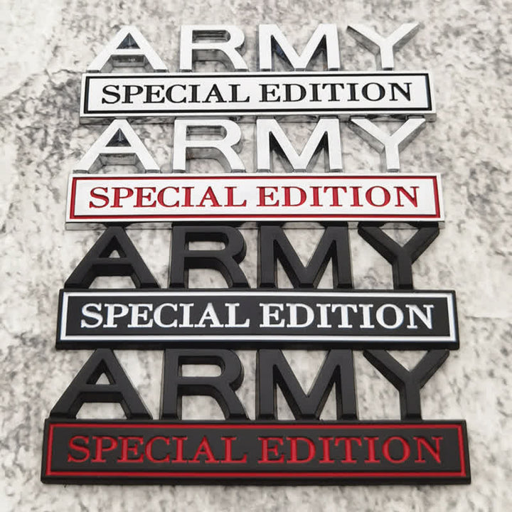 Badge autocollant en métal pour voiture ÉDITION SPÉCIALE DE L'ARMÉE