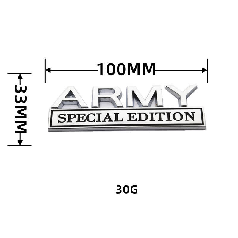 Badge autocollant en métal pour voiture ÉDITION SPÉCIALE DE L'ARMÉE