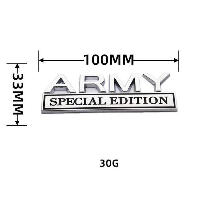 Badge autocollant en métal pour voiture ÉDITION SPÉCIALE DE L'ARMÉE