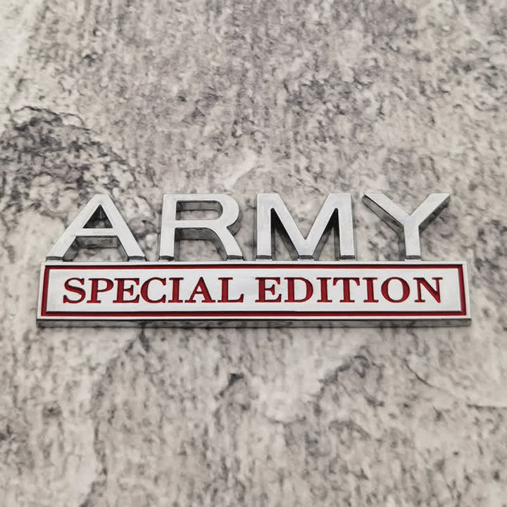 Badge autocollant en métal pour voiture ÉDITION SPÉCIALE DE L'ARMÉE
