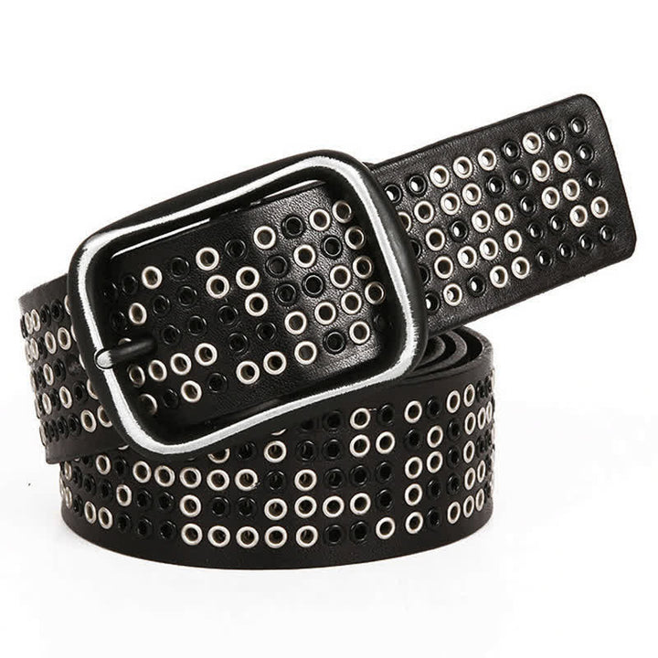 Ceinture unisexe en cuir clouté style cowboy punk heavy metal