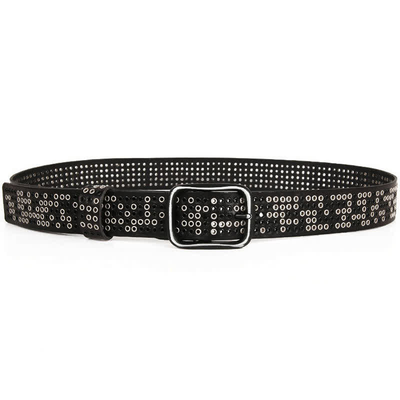 Ceinture unisexe en cuir clouté style cowboy punk heavy metal
