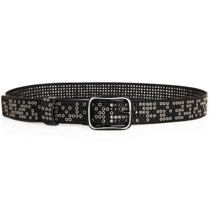 Ceinture unisexe en cuir clouté style cowboy punk heavy metal