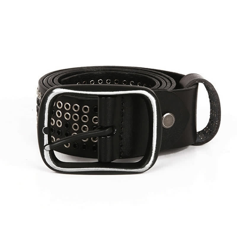 Ceinture unisexe en cuir clouté style cowboy punk heavy metal