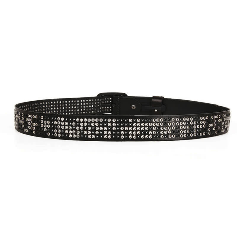 Ceinture unisexe en cuir clouté style cowboy punk heavy metal