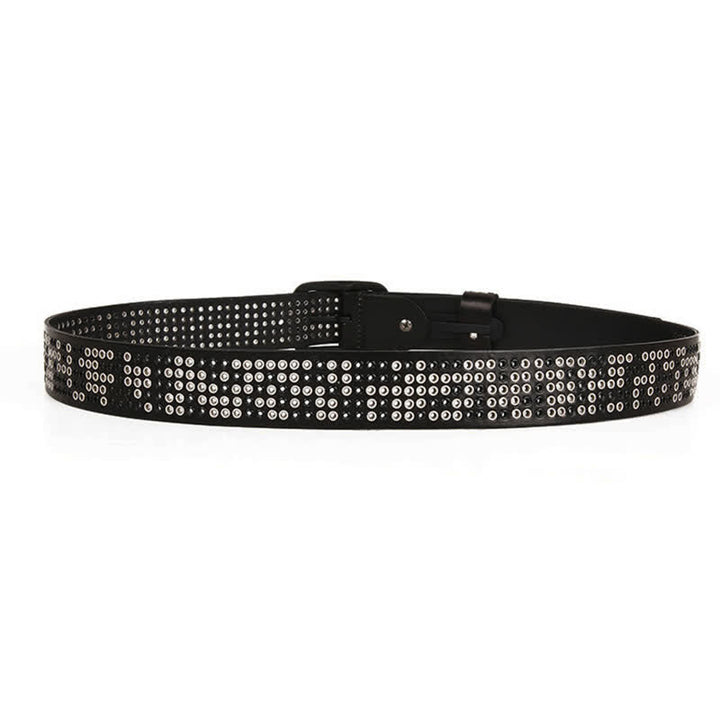 Ceinture unisexe en cuir clouté style cowboy punk heavy metal