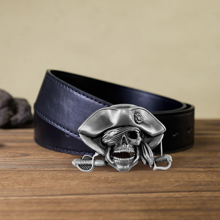 Ceinture en cuir à boucle pirate style punk pour homme