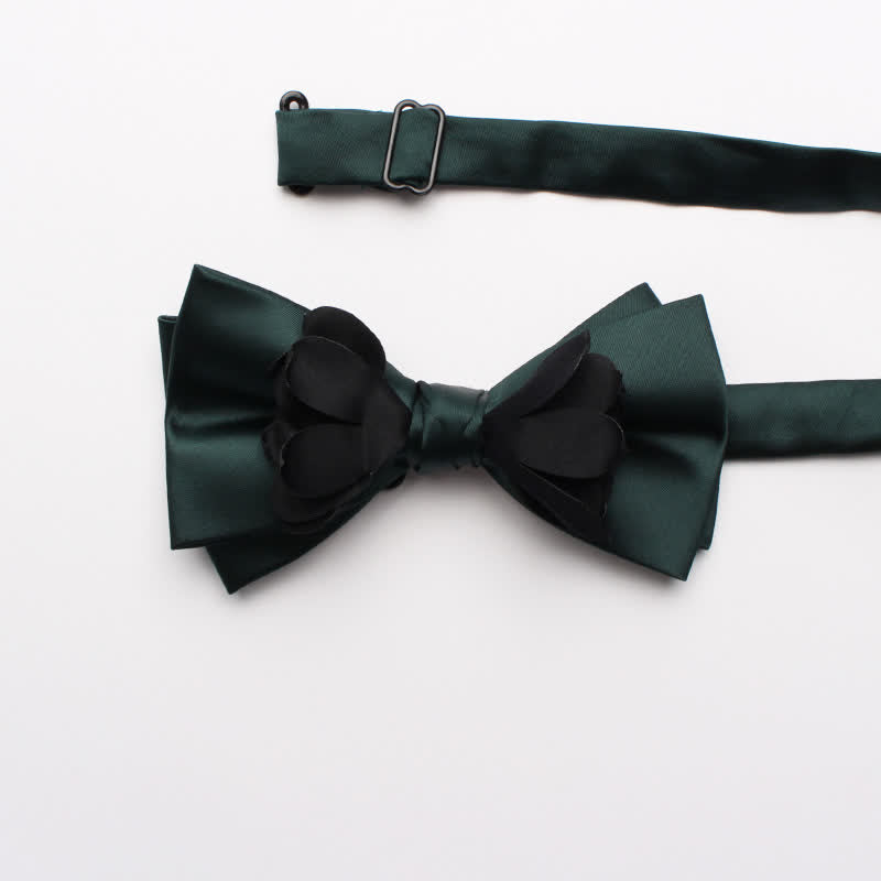 Nœud papillon double épaisseur en ruban fleuri teint en fil pour homme