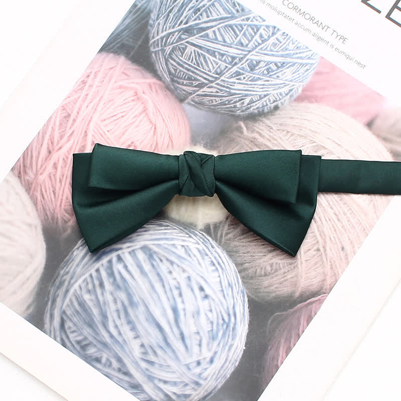 Nœud papillon double épaisseur élégant et unique de couleur unie pour homme