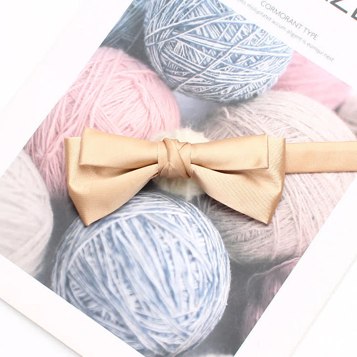 Nœud papillon double épaisseur élégant et unique de couleur unie pour homme