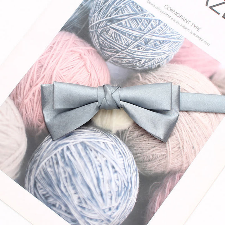 Nœud papillon double épaisseur élégant et unique de couleur unie pour homme