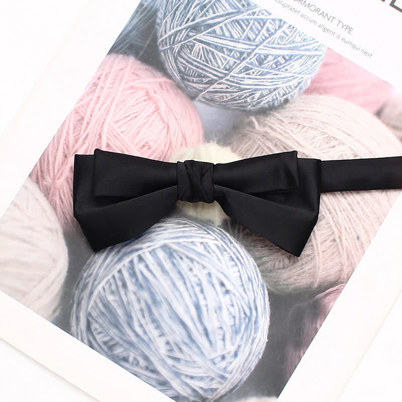 Nœud papillon double épaisseur élégant et unique de couleur unie pour homme