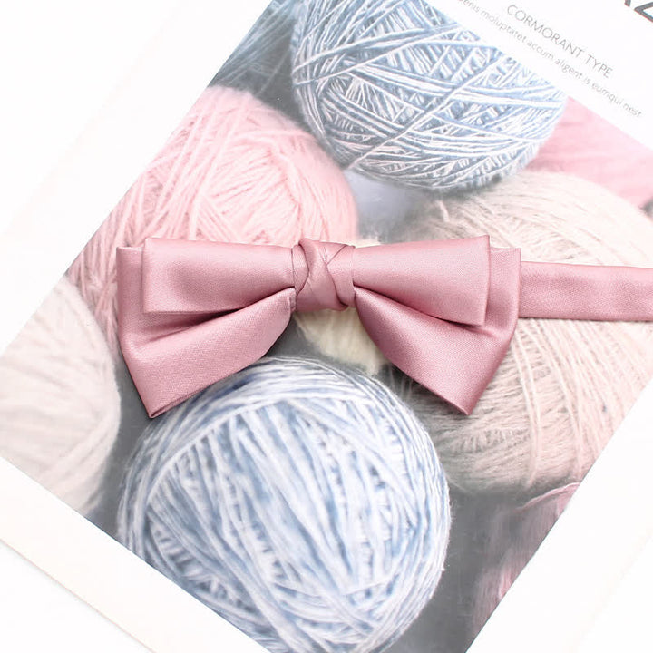 Nœud papillon double épaisseur élégant et unique de couleur unie pour homme