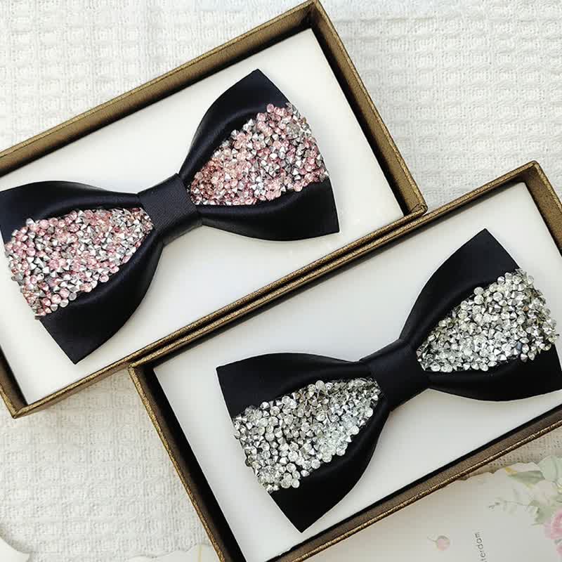 Nœud papillon de luxe pour homme avec strass