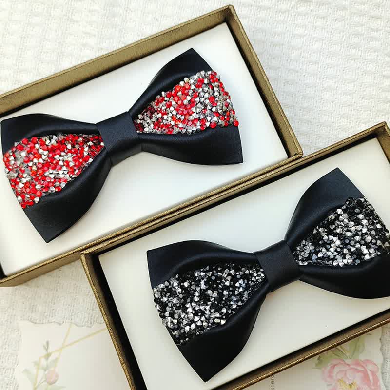 Nœud papillon de luxe pour homme avec strass