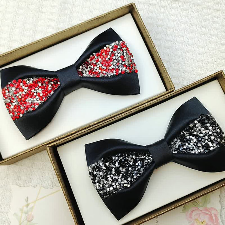 Nœud papillon de luxe pour homme avec strass