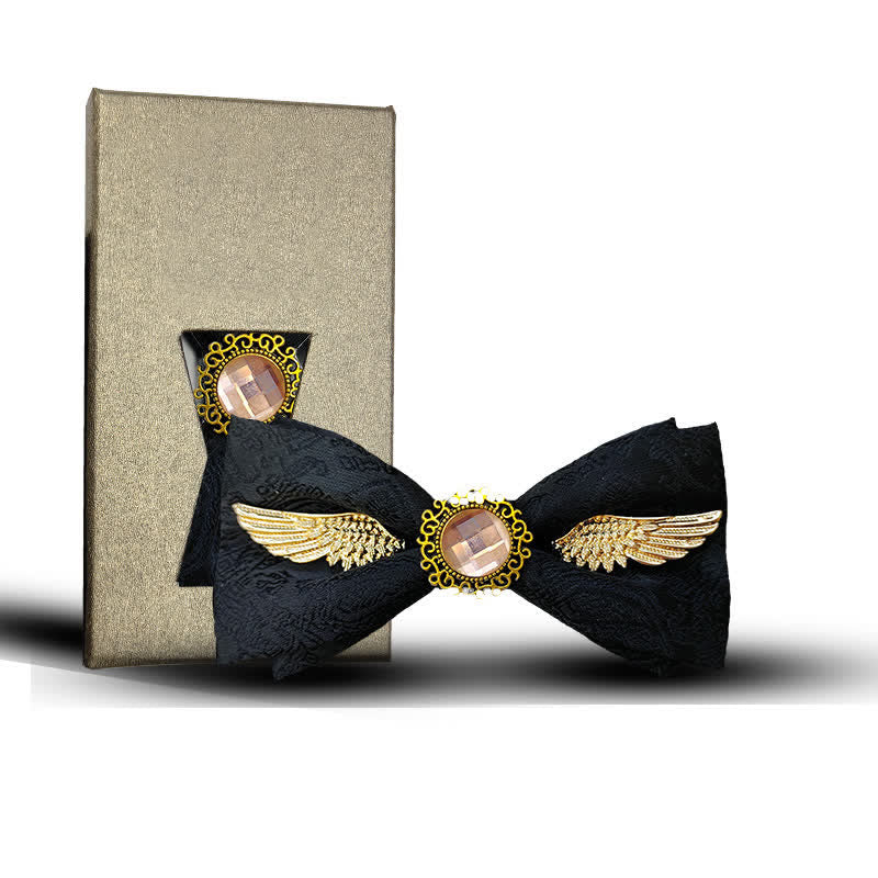 Nœud papillon pour costume à pierres précieuses Golden Wings pour homme