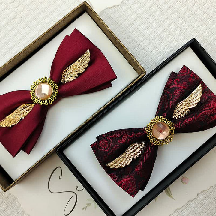Nœud papillon pour costume à pierres précieuses Golden Wings pour homme