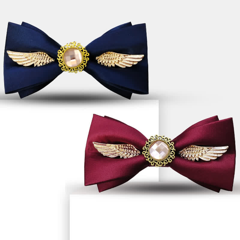 Nœud papillon pour costume à pierres précieuses Golden Wings pour homme