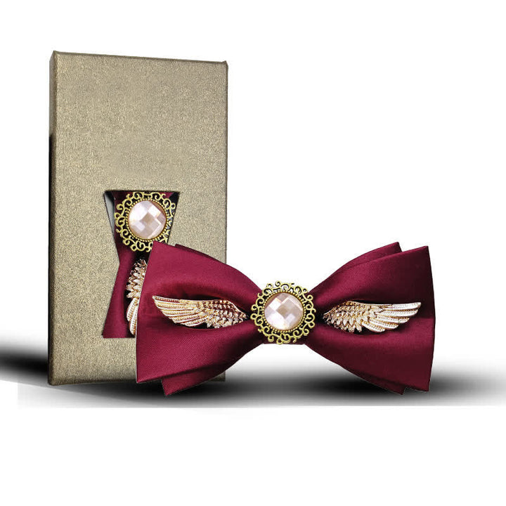Nœud papillon pour costume à pierres précieuses Golden Wings pour homme