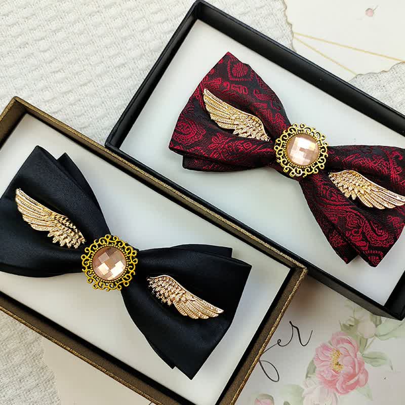 Nœud papillon pour costume à pierres précieuses Golden Wings pour homme
