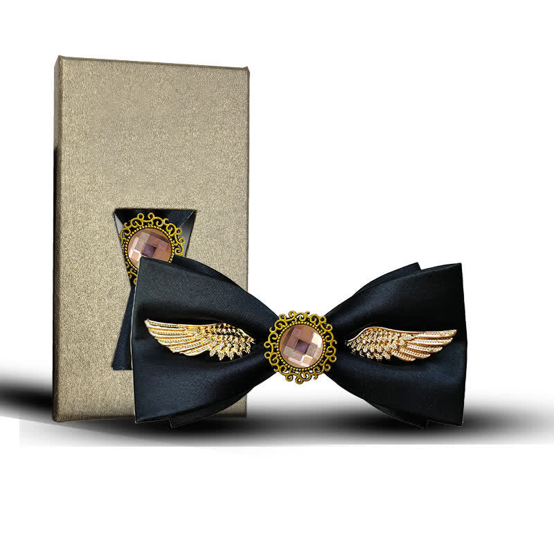 Nœud papillon pour costume à pierres précieuses Golden Wings pour homme