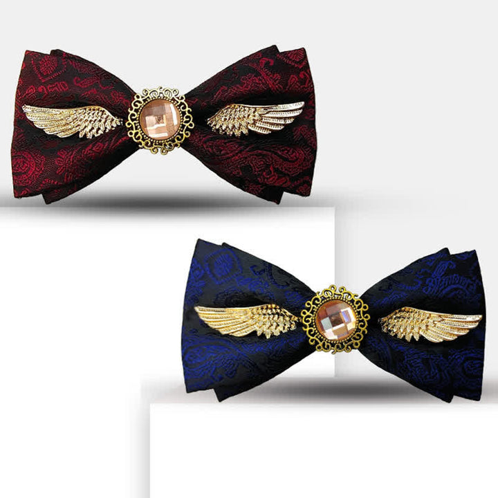 Nœud papillon pour costume à pierres précieuses Golden Wings pour homme