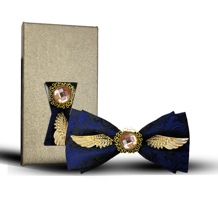 Nœud papillon pour costume à pierres précieuses Golden Wings pour homme